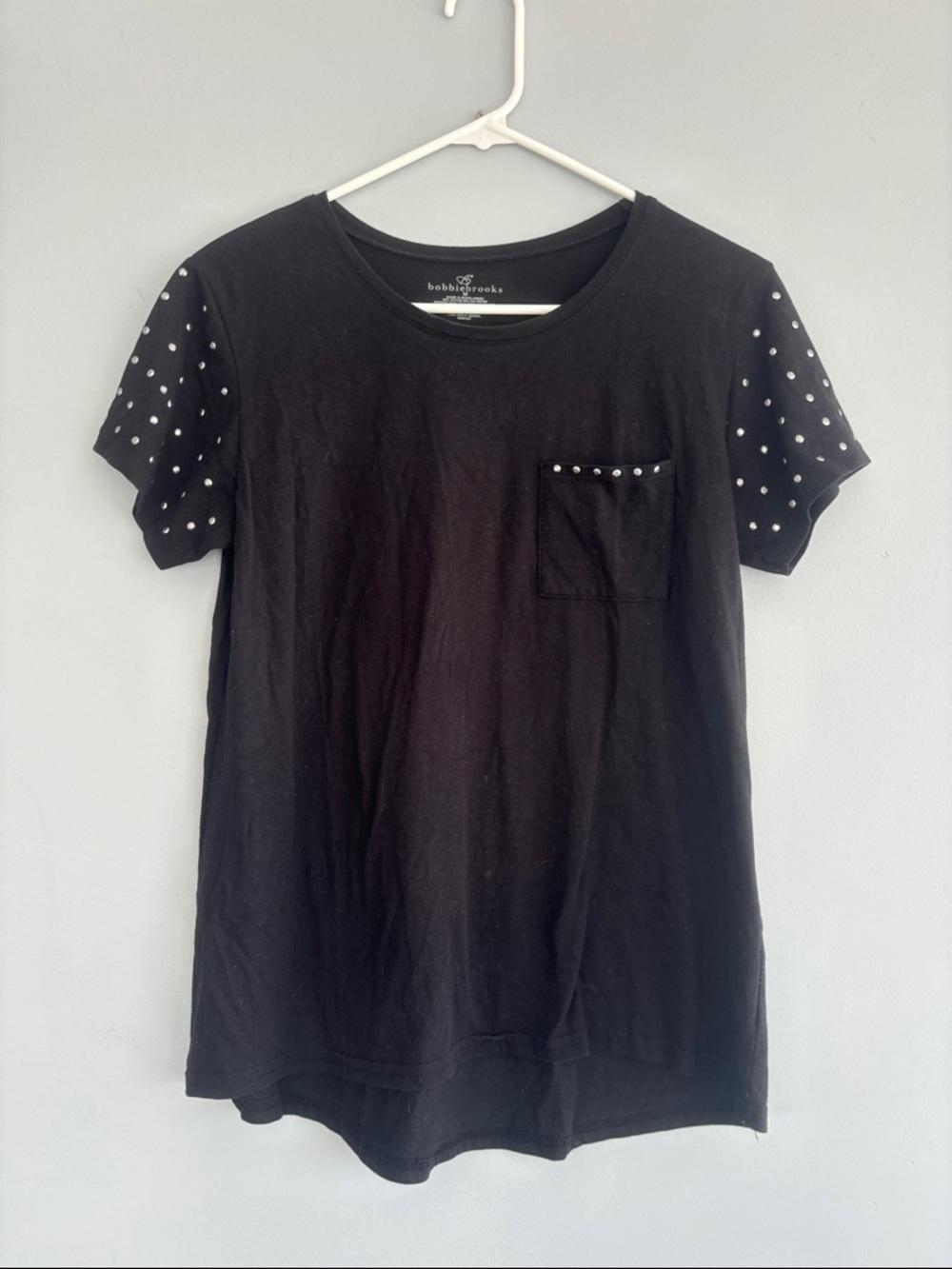 Bobbie Brooks Black Short Sleeve Tee with Stud Accents
